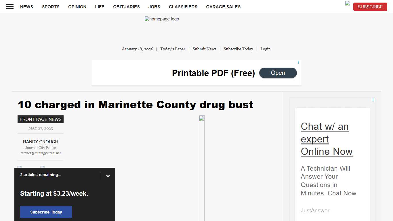 10 charged in Marinette County drug bust News, Sports, Jobs - The Mining Journal